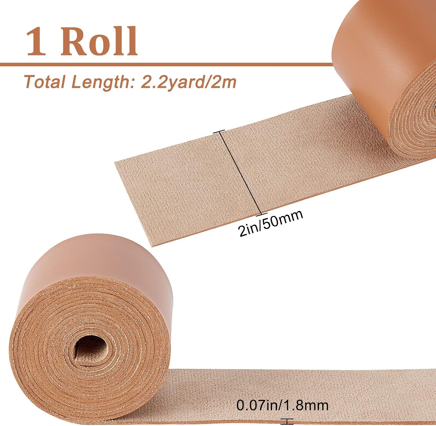 GORGECRAFT 79" Long 2" Wide Matte Dark Brown Leather Strap Roll 2mm Thick Flat Leather Cord Strips Belt Wrap Single Sided Faux Cord Leather Supplies for Crafts Handles Purse Diy Projects Traction Rope