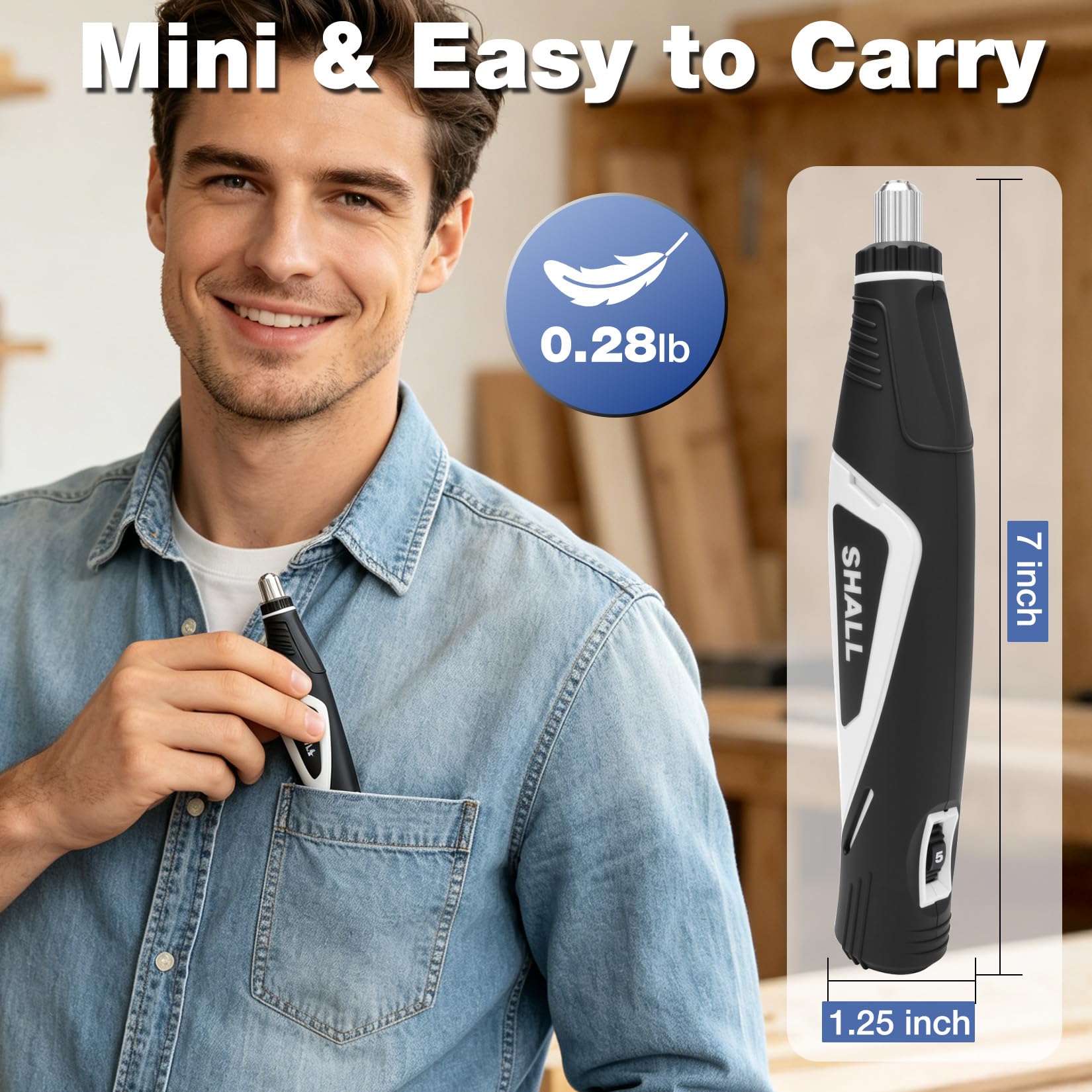 SHALL Mini Pen Sander - Detail Sanding Tool -3