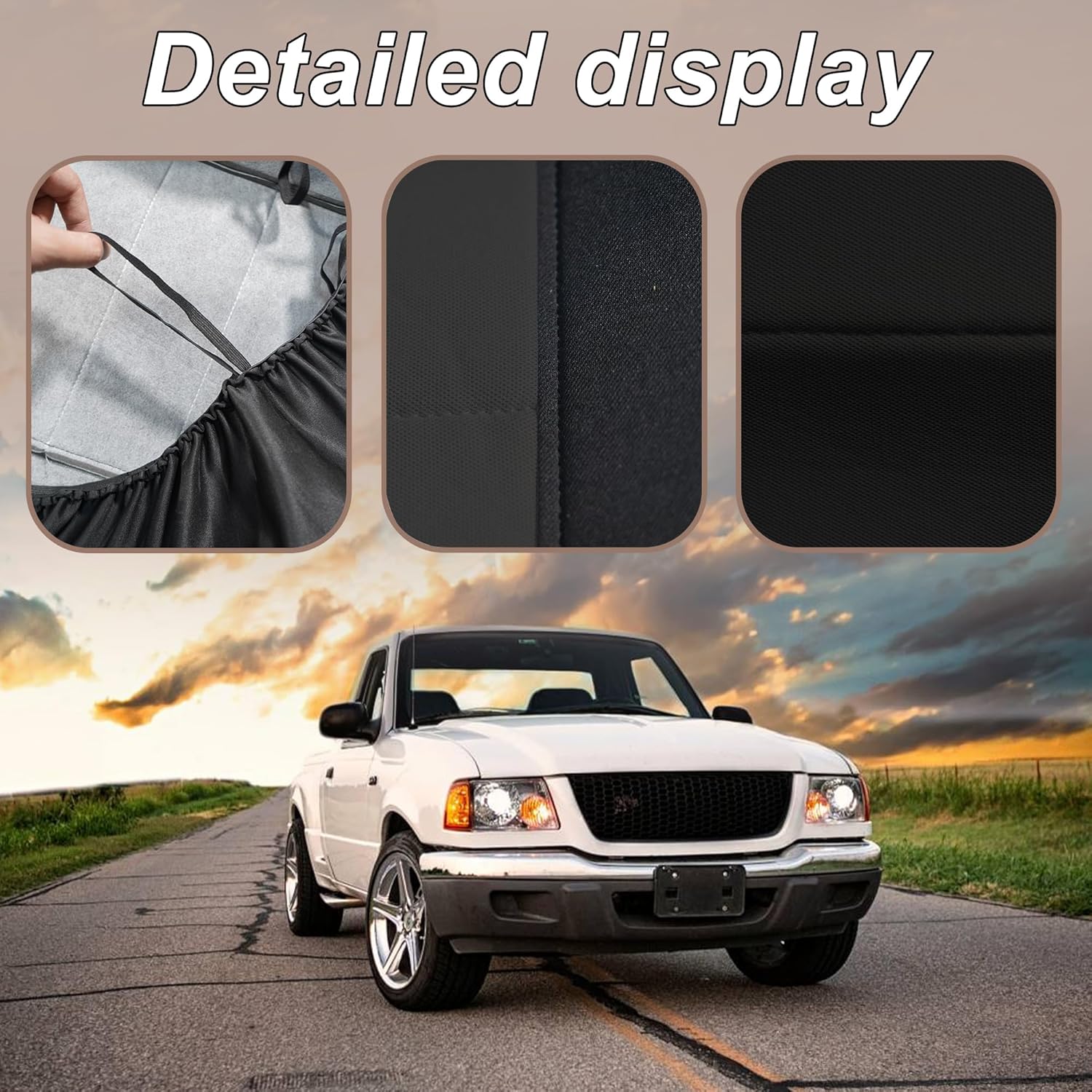 ESMING 60/40 Split Bench Highback Seats Oxford Fabric Seat Covers for Ford Ranger 1998 1999 2000 2001 2002 2003 Durable Water-Resistant and Easy to Clean-Black