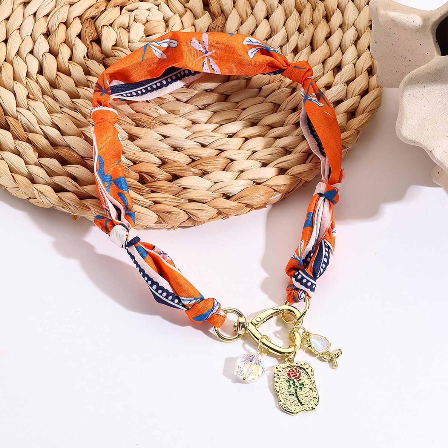 HETICA Scarf Necklace for Women Silk Western Charm Necklaces Fashion Accessory Jewelry Gift - Image 3