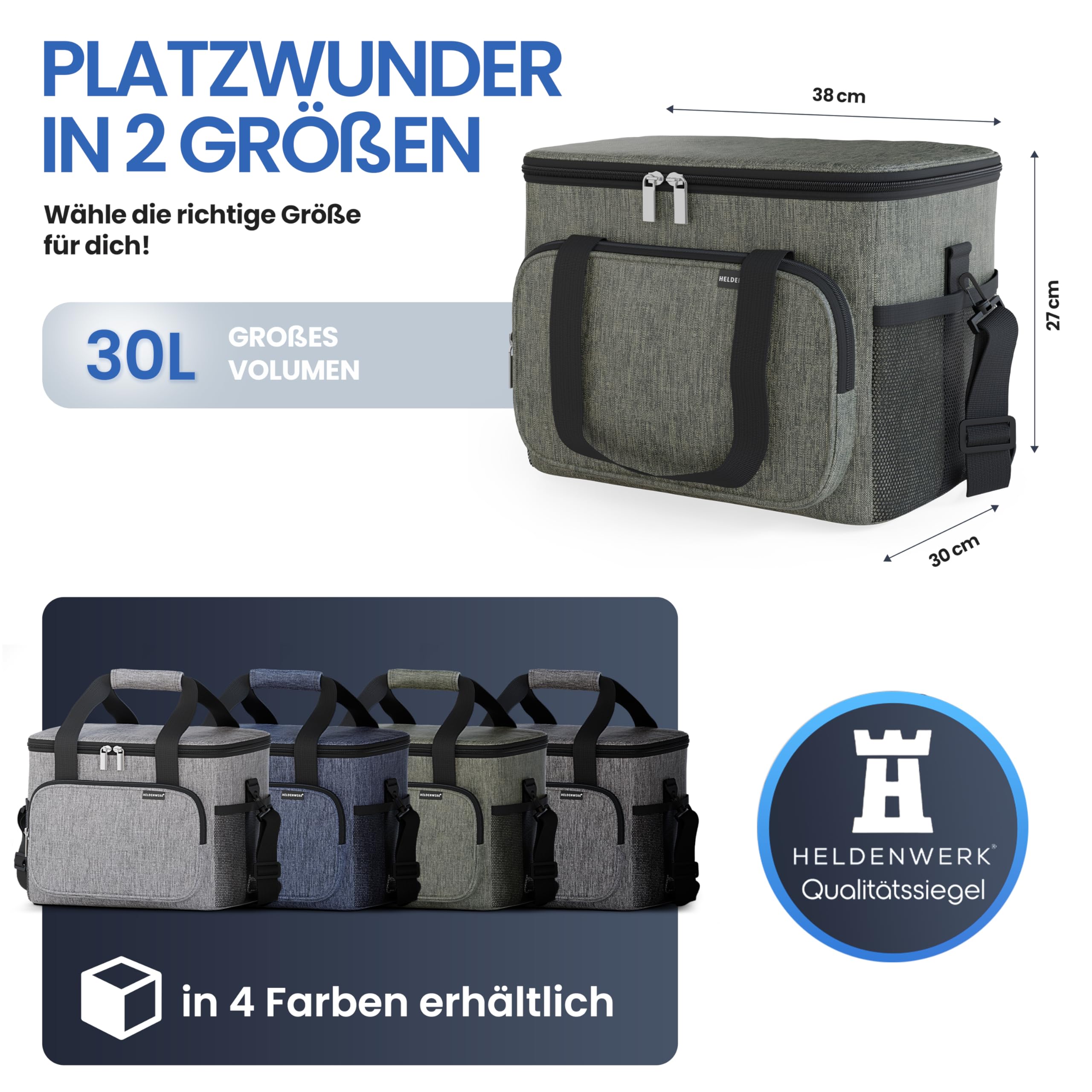 Heldenwerk Borsa termica pieghevole isolata impermeabile grandi dimensioni