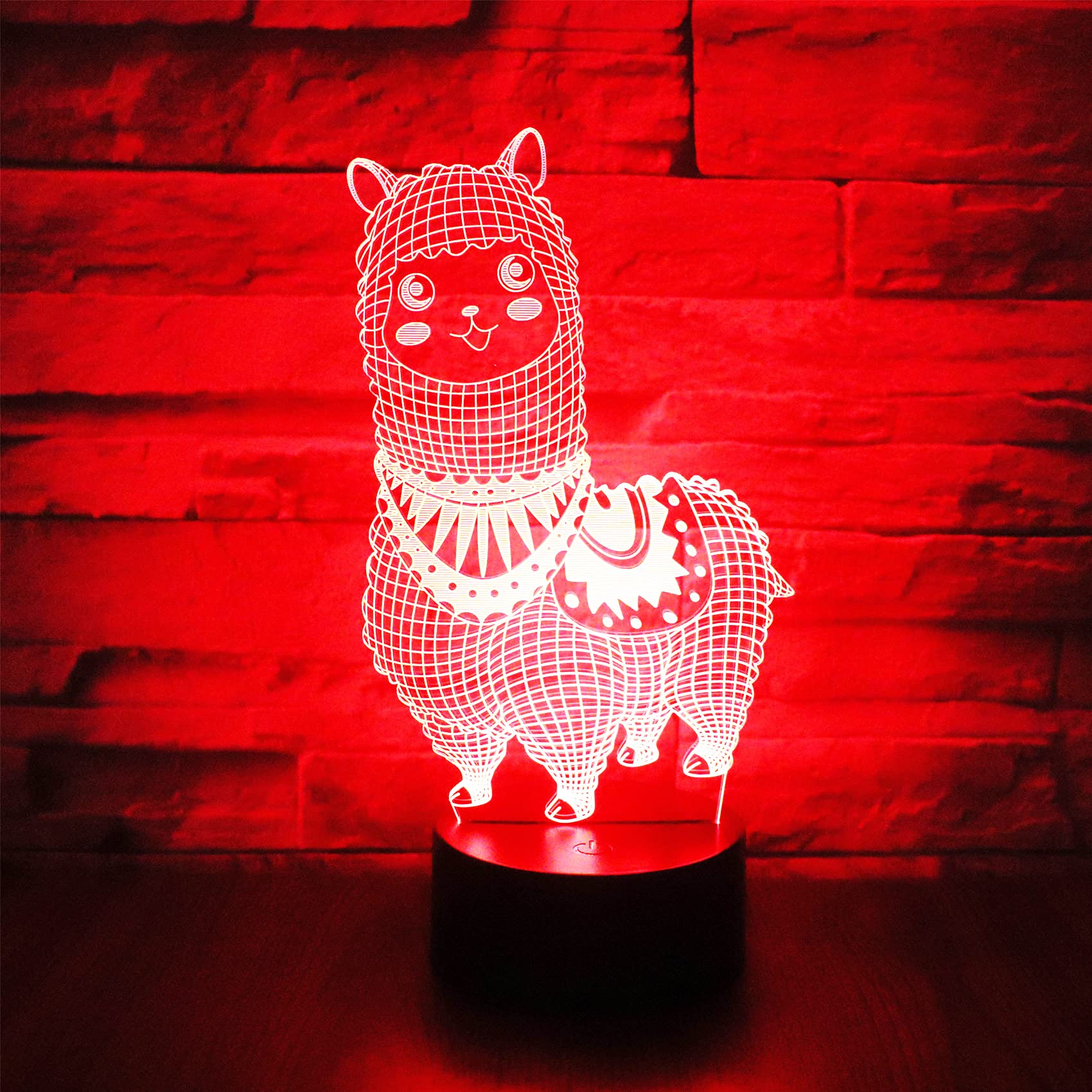 Llama Lamp Desk Table Light Gifts 3D Optical Illusion Night Light for Llama Toys 7 Colors Changing Touch Control Home Decoration