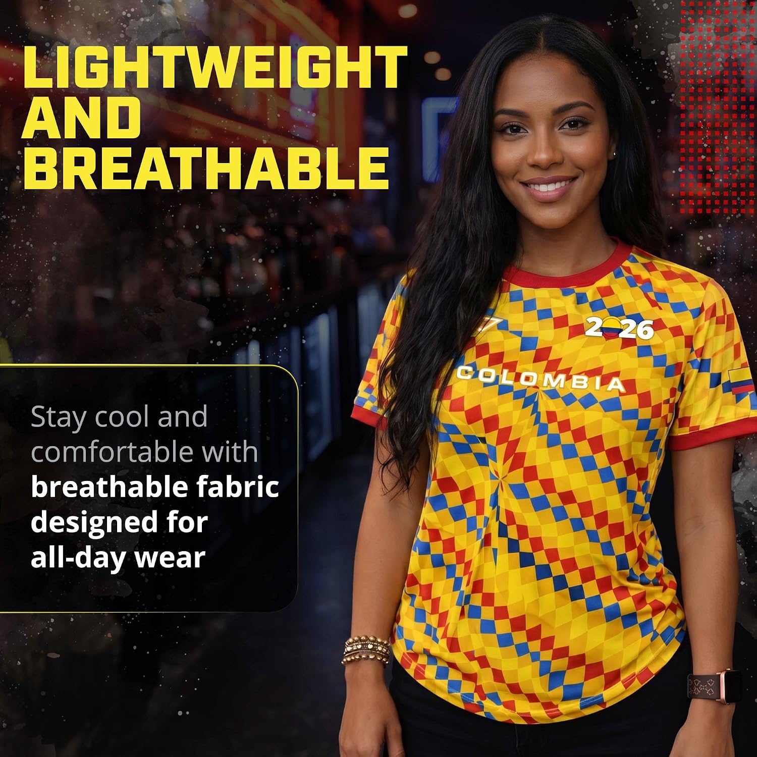 3N2 Colombia Fan Shirt – Breathable Lightweight Soccer Supporter Tee for Game Day, Training & Casual Wear (Unisex)