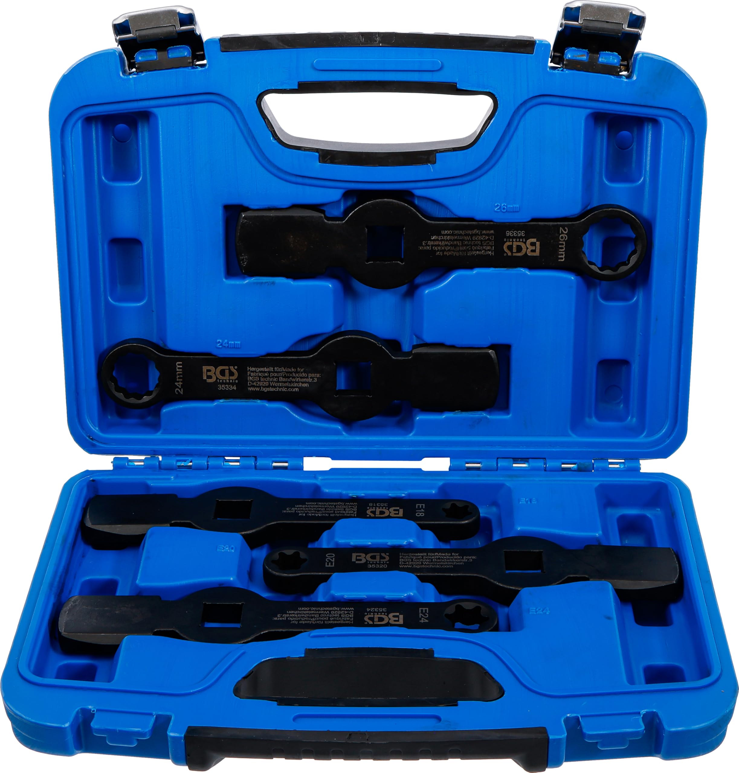BGS 35310 | Juego de llaves combinadas de impacto | 12 caras / con perfil en E (para Torx) | 5 piezas