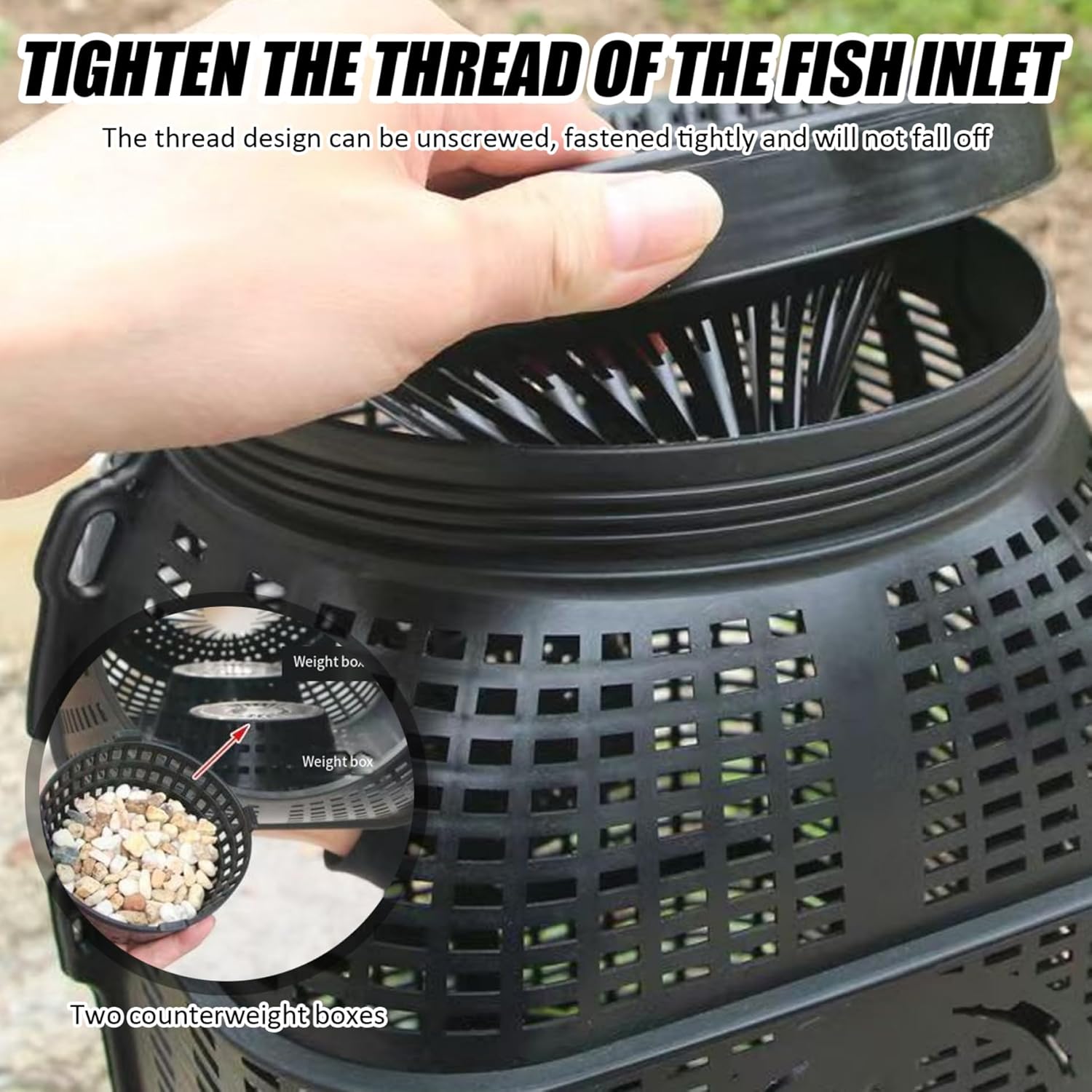 Fish Trap 20in Large Collapsible Fishing Trap Net with One-Way Entry & Auto-Sink Design for Crawfish Minnow EEL Catfish Sporting Goods...