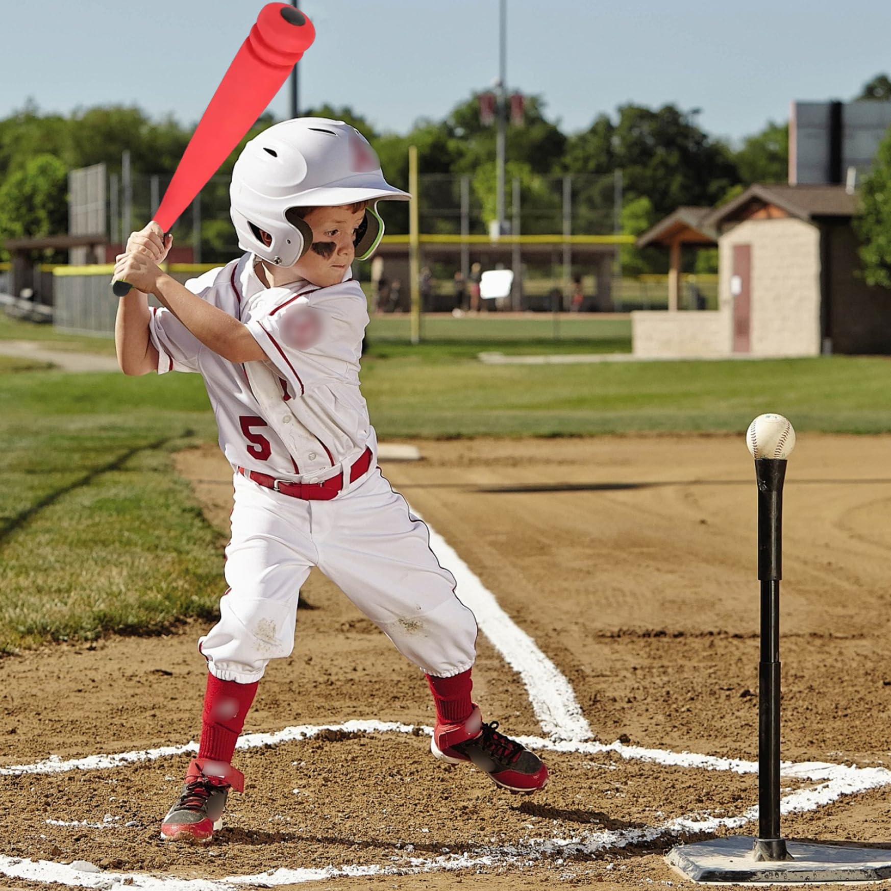 3 Pezzi di Mazza da Baseball per Bambini, Mazza da Baseball in Schiuma Eva da 21 Pollici con Palla per Regalo di Gioco all'aperto