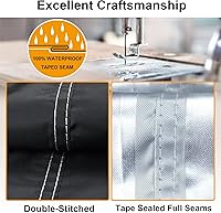 Vista 3 de Paquete de 4 fundas para sillas de patio, fundas para muebles de exterior con tira impermeable, se adapta como funda de asiento profundo de césped