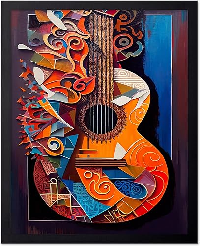 Miniatura 43 de Poster Master Póster de música vintage de 4 piezas, impresión de instrumentos retro, arte de pared sin marco de 8 x 10 pulgadas, regalo para