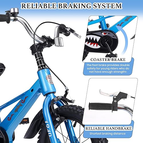 Miniatura 3 de Kids Bike,14 16 Inch Kids Bicycle for Ages 3-6,Kids Bicycle with Training Wheels,Suitable for 35-45 Inches Tall,Easy Assembly Lightweight Mg Frame