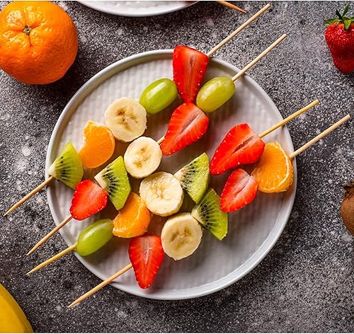 Miniatura 4 de 200 brochetas de bambú de 10 pulgadas,   0.157 in de madera para brochetas, palitos de kabob, frutas, barbacoa, parrilla, fuente de chocolate, pollo