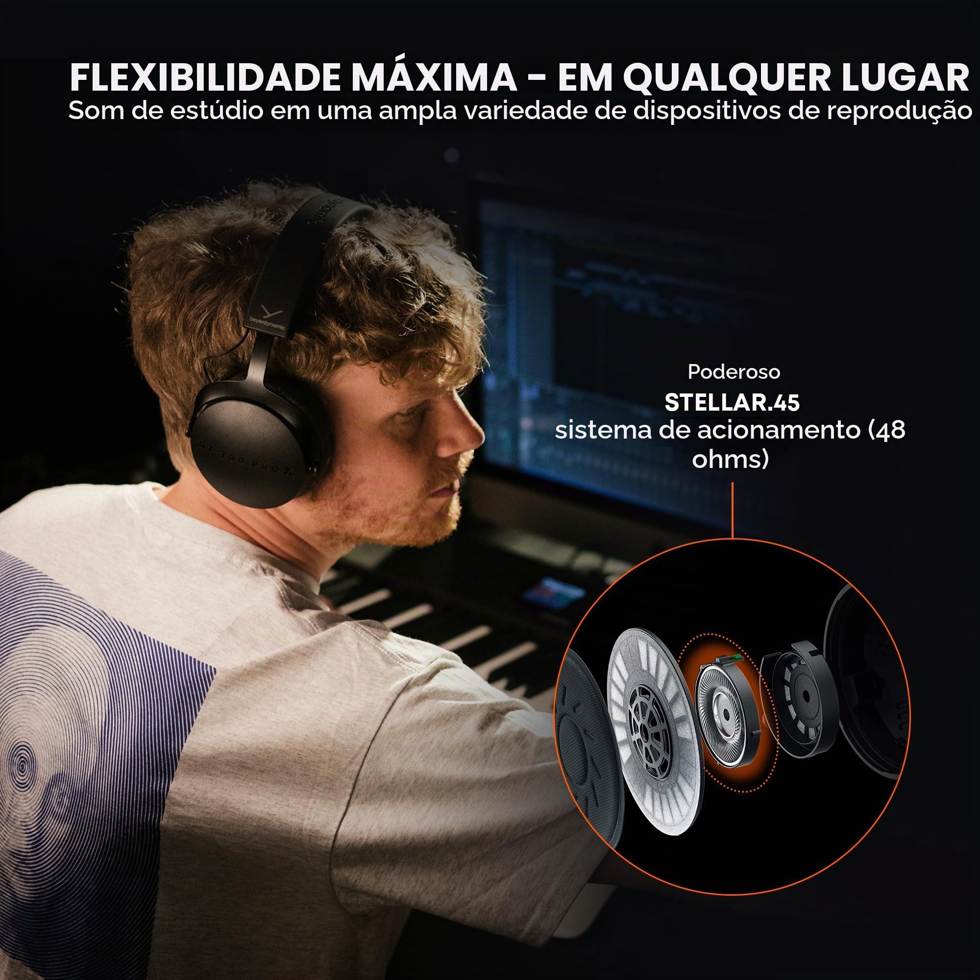 Fones de ouvido de estúdio fechados Beyerdynamic DT 700 PRO X com
