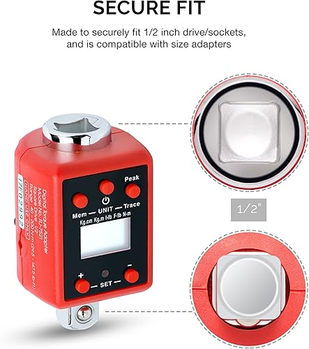Miniatura 9 de Neiko 20743A Adaptador digital para torsión 3/4 pulgadas 147 Pies/737 libras Alarma auditiva