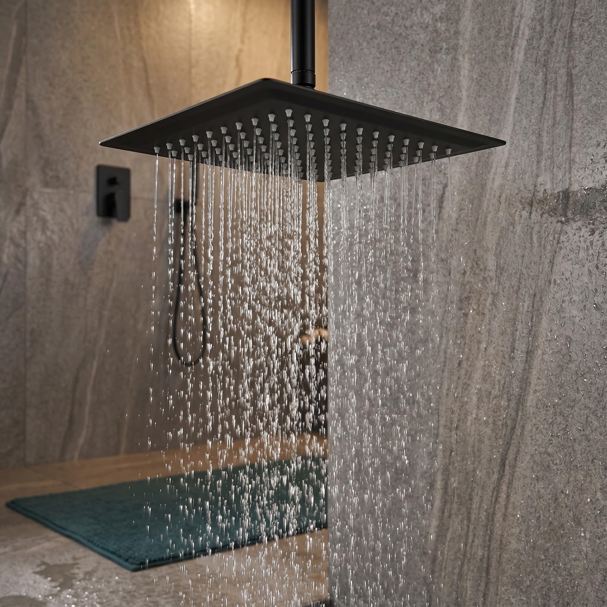 OUNONA Cabezal de ducha tipo lluvia: boquilla de ducha de mano de alta presión, diseño de acero inoxidable de alta presión para techo - cabezal rociador de 10 pulgadas para el hogar y el hotel,