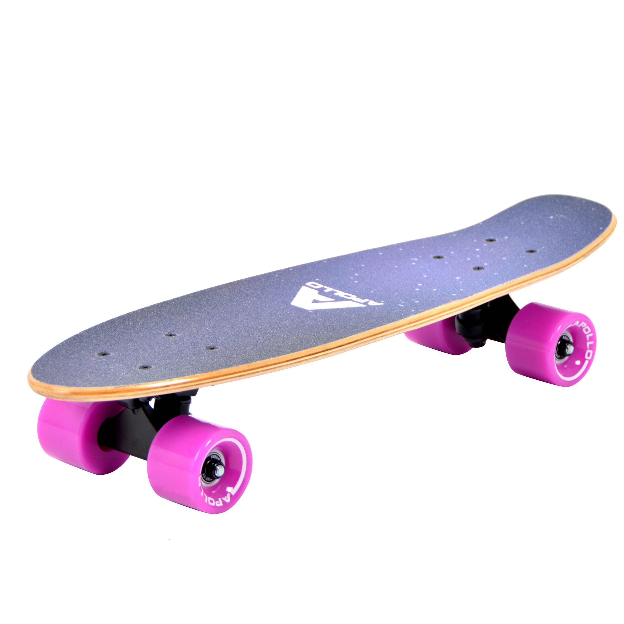Apollo Monopatín Niño Vintage Mini Cruiser Skateboard Tabla Completa 57,15 cm Mini Skate Madera con Ruedas LED Edad 8 Años