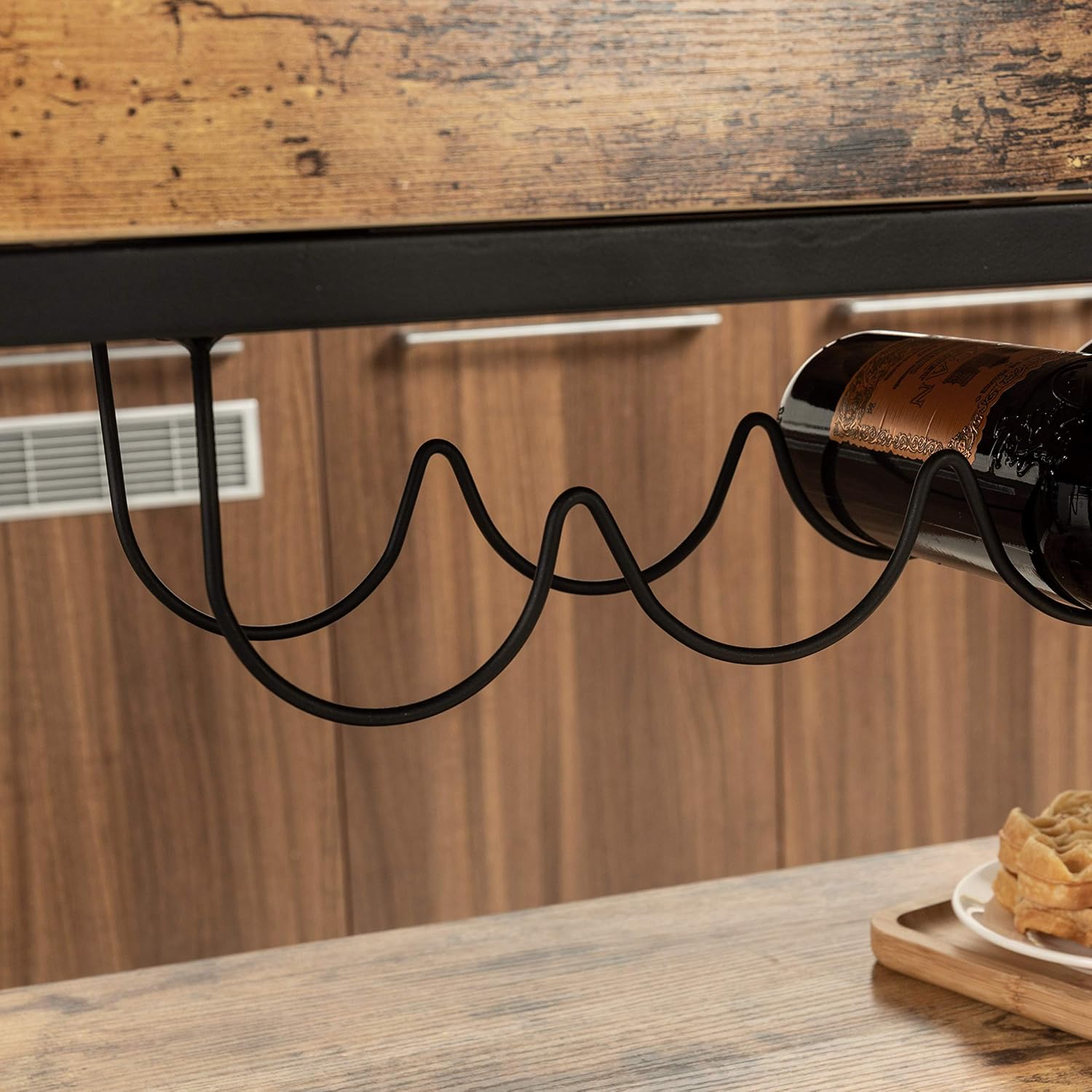 Exсluѕіvе Dіѕсоunt 🔥 Tayene Bar Serving Cart Home Myra Rustic Mobile Kitchen Serving cart,Industrial Vintage Style Wood Metal Serving Trolley (Rustic Brown-A)