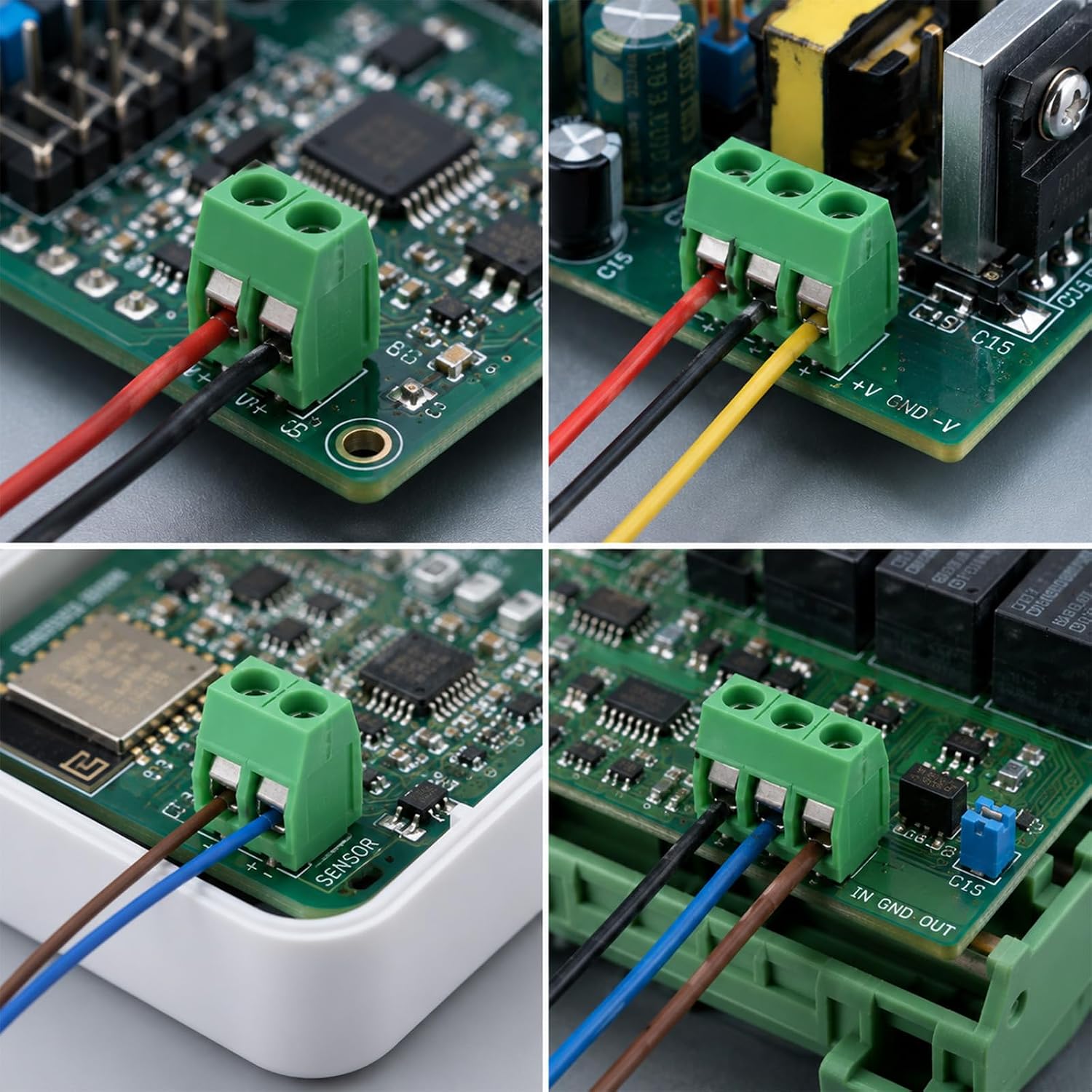 72PCS 5mm/0.2inch 2pin 3pin 4pin PCB Connectors Pitch Screw Terminal Block Terminal Block Connector Green