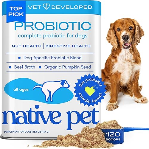 Miniatura 6 de Native Pet Probiótico para perros  Polvo probiótico creado por veterinarios para perros para problemas digestivos polvo probiótico para perros