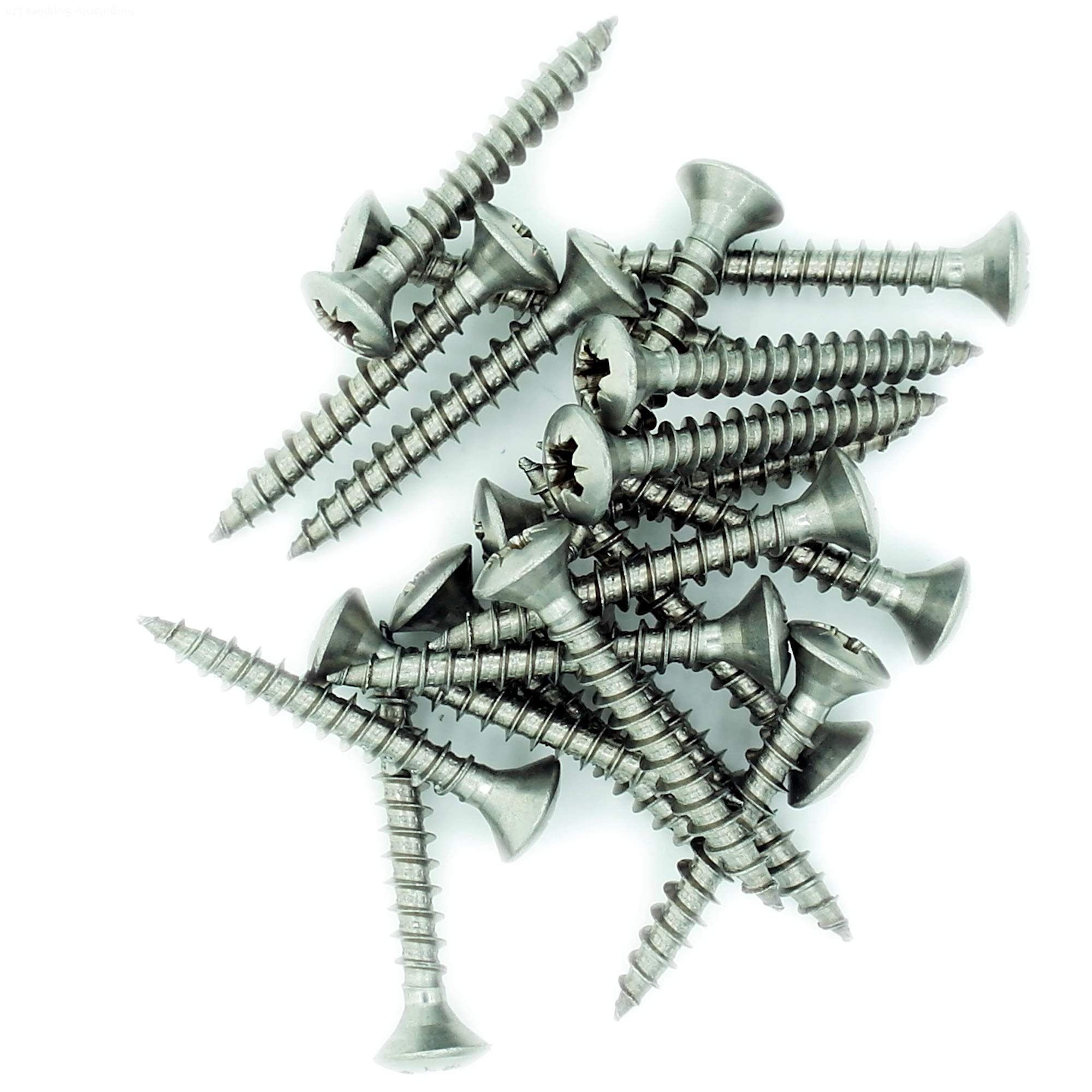 No.5 x 1.4 (3.5mm x 35mm) Pozi Raised Countersunk Chipboard Screw - Stainless Steel (A2) (Pack of 20)