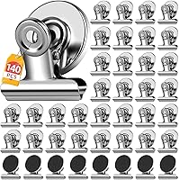 Vista 21 de Paquete de 20 clips magnéticos, imanes de nevera, clips magnéticos negros para pizarra blanca, imanes de clip para exhibiciones de fotos, hogar