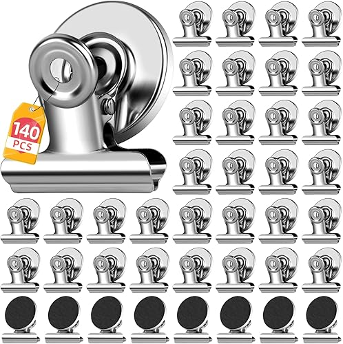 Miniatura 21 de Paquete de 20 clips magnéticos, imanes de nevera, clips magnéticos negros para pizarra blanca, imanes de clip para exhibiciones de fotos, hogar