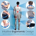 LiBa Back, Neck and Foot Massager for Trigger Point Massager Tool and Self Massage Hook Cane Therapy, Back Scratcher, Blue— Gift for Men and Women, White Elephant Gifts, Stocking Stuffers