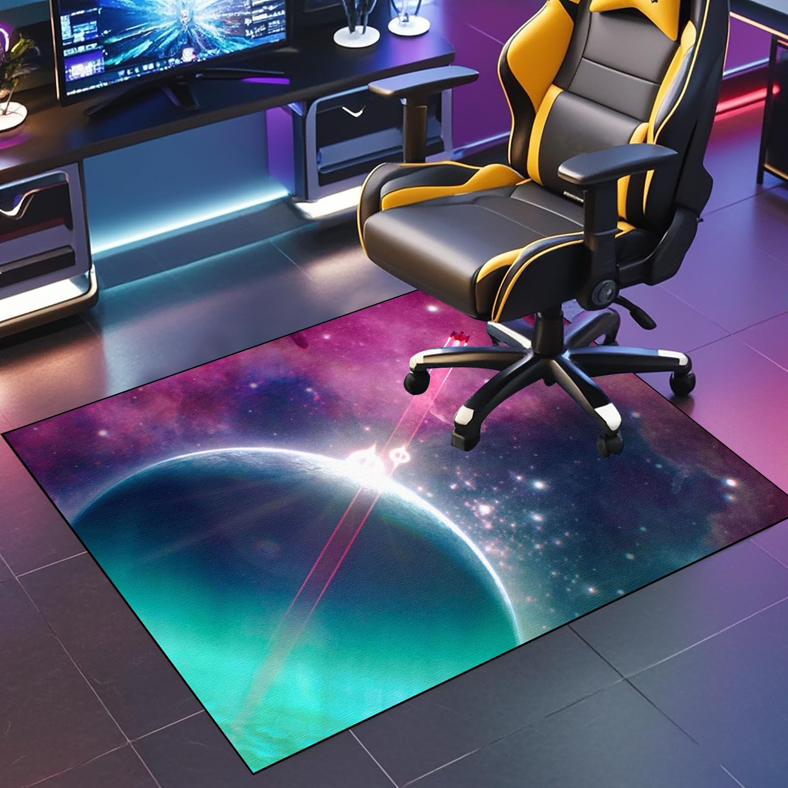 JaevKwzy Office Gaming Chair Mat for Carpet, Computer Chair Mat for Hardwood Floor, Carpet Protector Mat, 120 x 140 cm Desk Chair Mat, Non Slip Gaming Rug, Hard-Floor Chair Mats โ image 1
