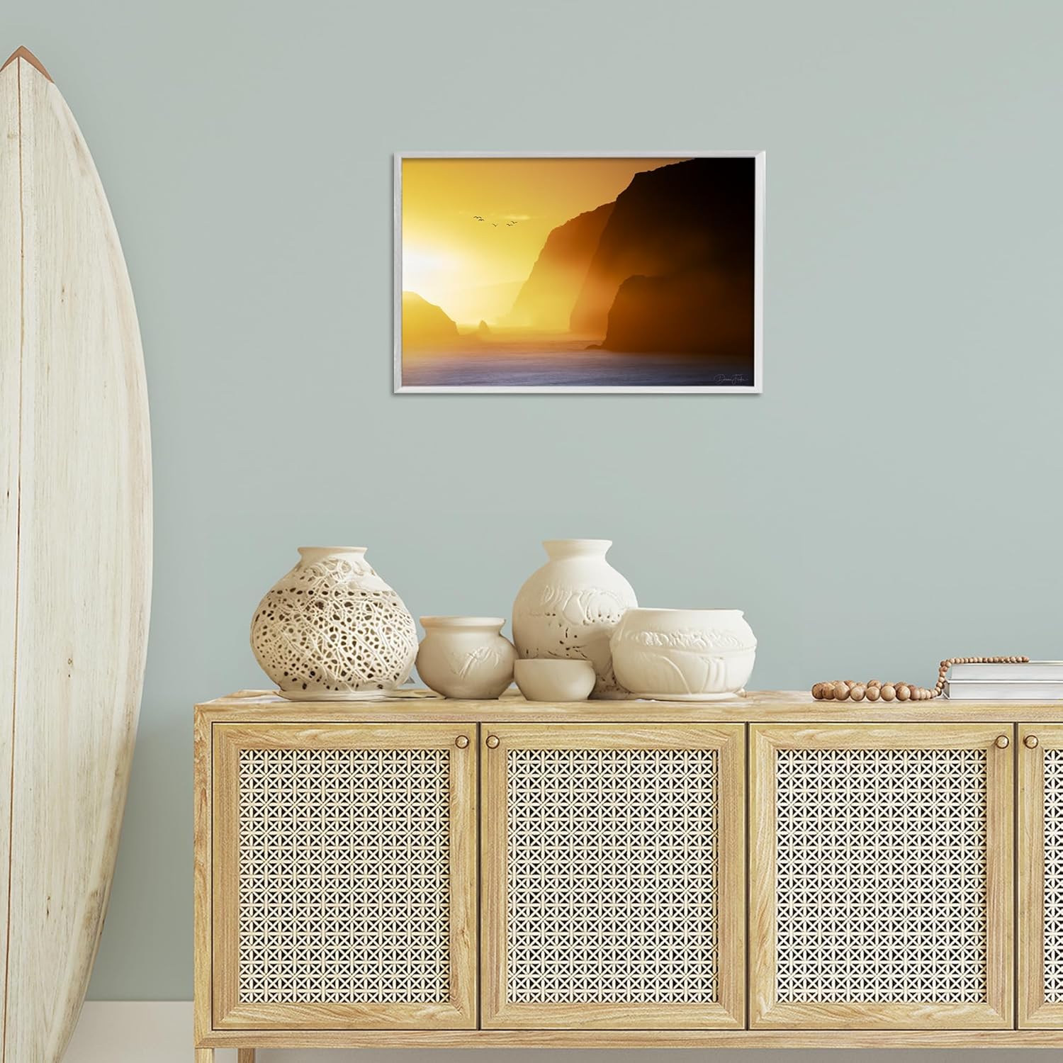 Stupell Industries Bright Sunlit Cliffs Framed Giclee Art Design by Dennis Frates