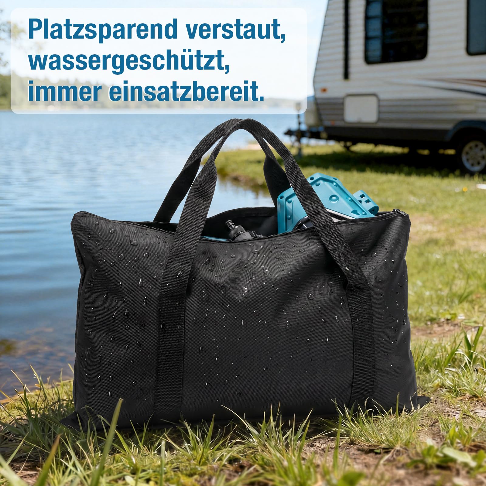 Akku Regenfasspumpe Kompatibel mit Makita 18V Wasserpumpe 2800 L/h und Förderhöhe 8 m, Ausziehbar, Bürstenlos Motor Automatisch Stop, Akku Wasserpumpe für Garten & Pool ((ohne Akku)