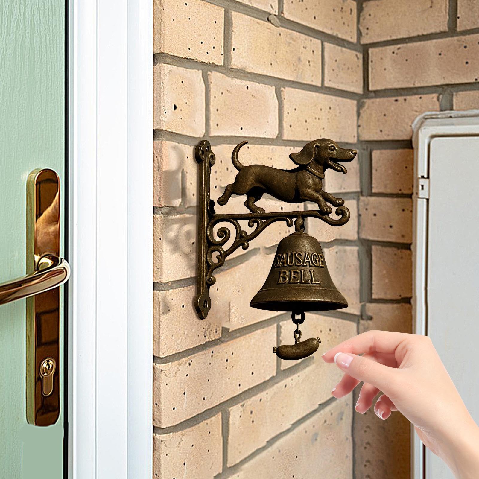 Dinner Bell Outdoor | Timbre Decorativo para Puerta De,Figura Decorativa De Perro para Porche Jardín Casa Cabaña Patro Trasero Regalo Inauguración