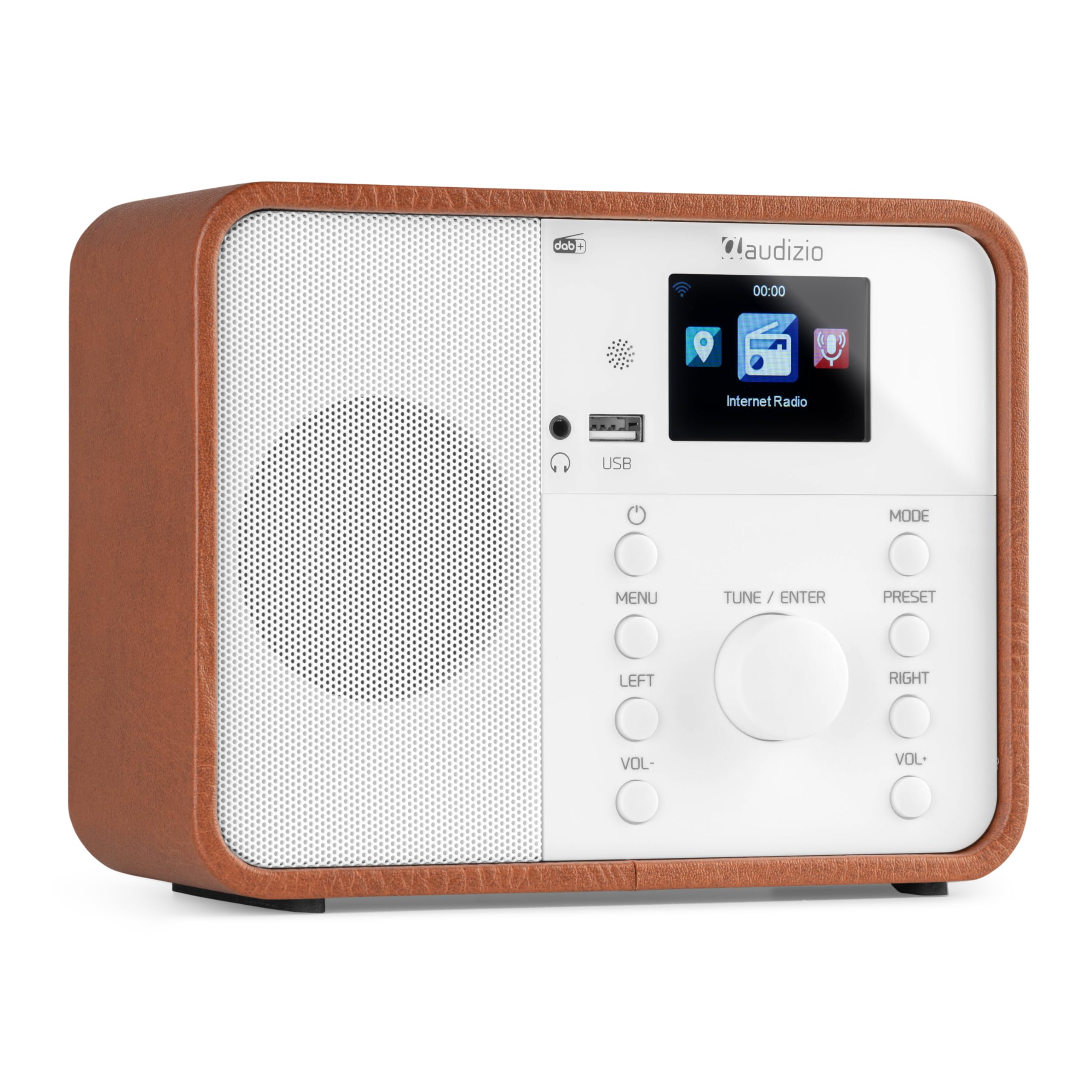 Audizio Nardo Radio Réveil Internet WiFi - Blanc, Dab+ & FM, Bluetooth, Météo, 32 000 Stations, Télécommande, Lecteur MP3 USB, Idéal pour Écouter Vos Stations Radios Préférées