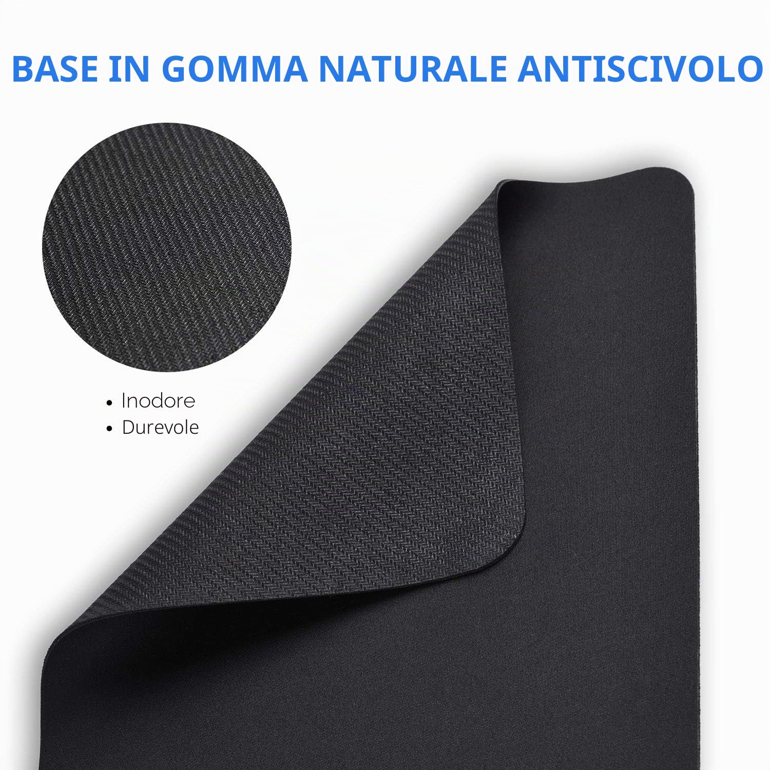 cimetech Tappetino per Mouse in Fibra di Seta Liscia Antiscivolo Lavabile Nero Black