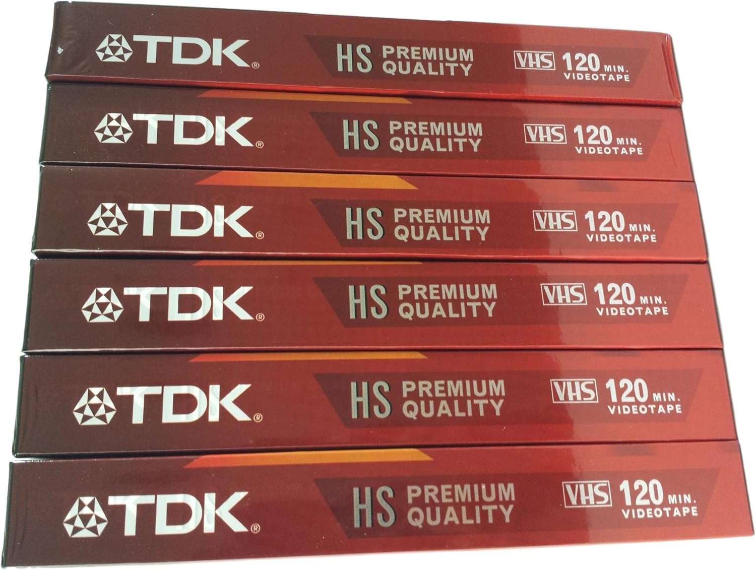 TDK Premium Quality VHS T-120 HS Pack of 6