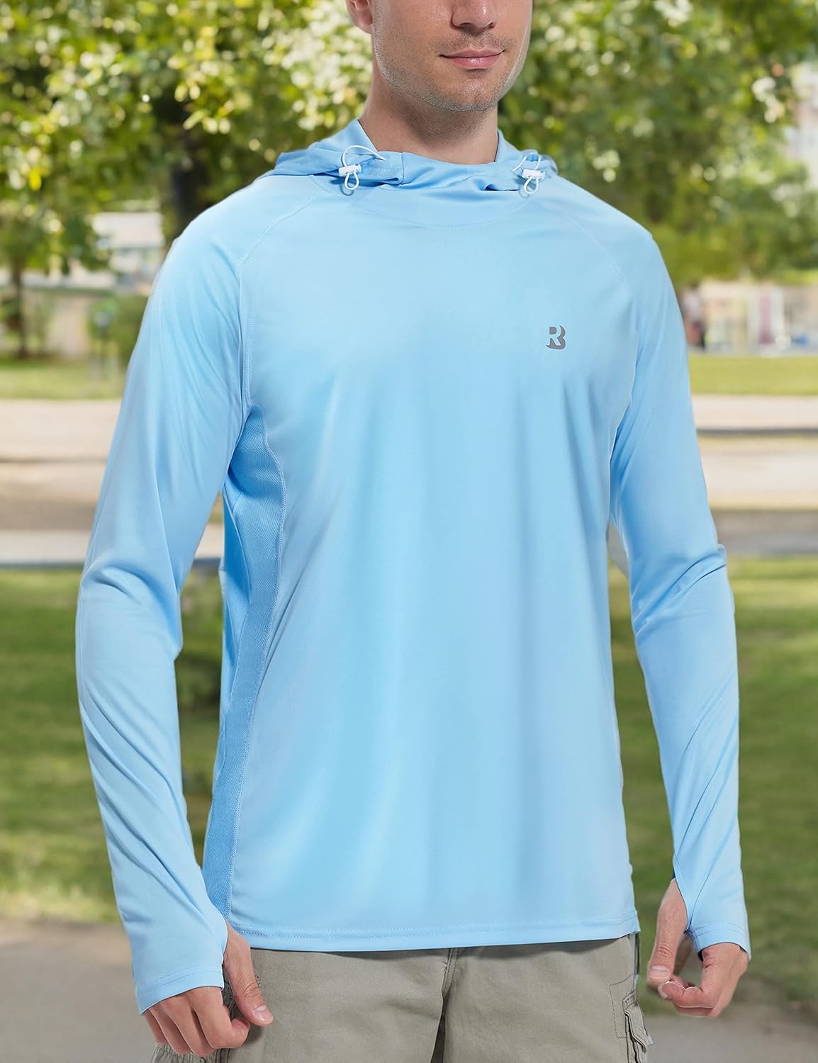 Roadbox UPF 50+ Sun Protection Hoodie Shirt, Outdoor Fishing SPF UV Long Sleeve Shirts, Quick Dry Hiking Running Rash Guard - Image 7