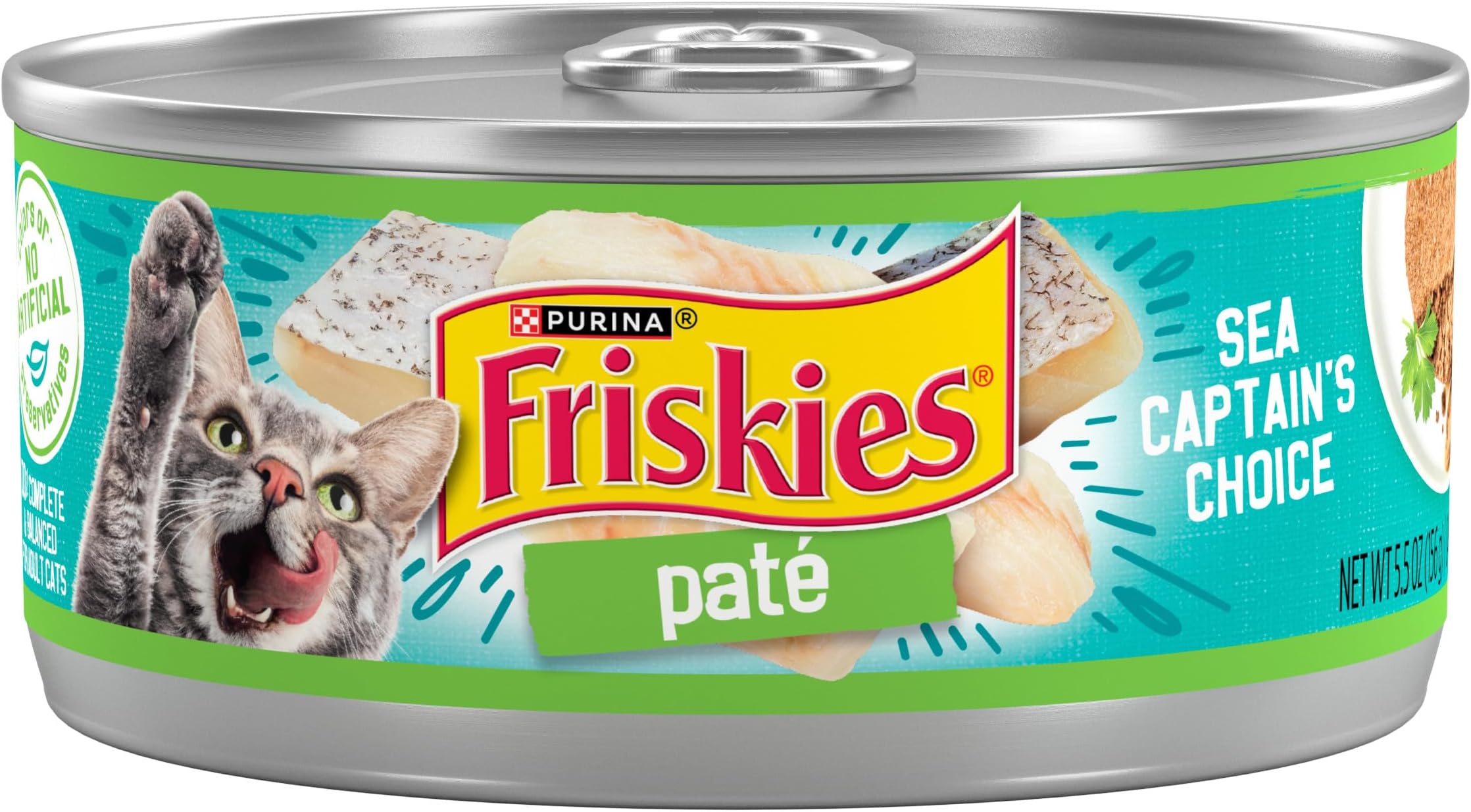 Wet Cat Food, Classic Pate, Sea Captians Choice, 5.5-Ounce Can, Pack Of 24