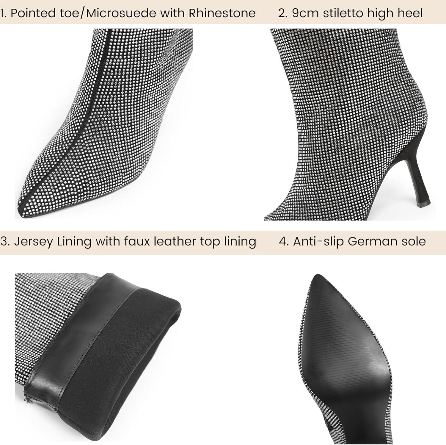 Women Knee High Boots 3 In Stiletto Heel Pointed Toe Tall Side... - Picture 34 of 40
