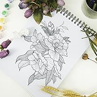 Vista 7 de CONDA Cuaderno de bocetos de 9 x 12 pulgadas, bloc de bocetos con espiral superior, 100 hojas (60 lb/90 GSM), papel de bocetos duradero libre