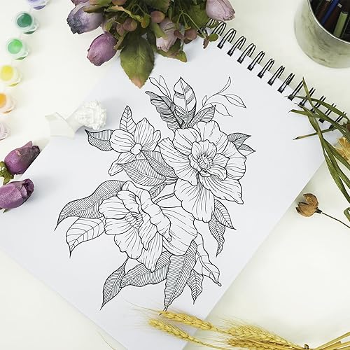 Miniatura 7 de CONDA Cuaderno de bocetos de 9 x 12 pulgadas, bloc de bocetos encuadernado en espiral superior, 100 hojas (60 lb90 GSM), papel de dibujo y boceto