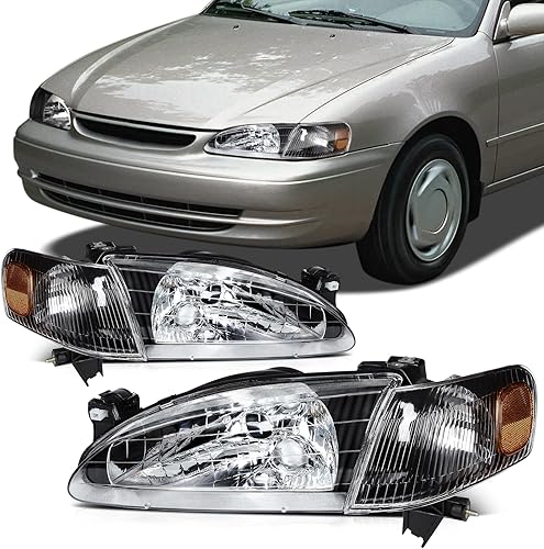 Miniatura 80 de SCITOO Faros delanteros para Jeep Grand Cherokee 1999-2004, carcasa cromada, reflector ámbar, lente transparente, lado del conductor y del pasajero