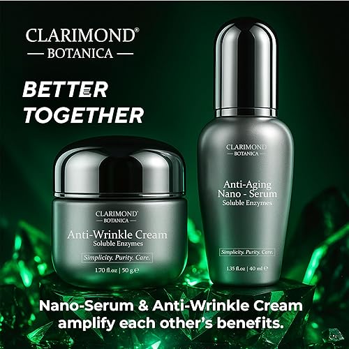 Miniatura 8 de Clarimond Crema facial antiarrugas con enzimas solubles, Pro-Xylane y péptidos  Hidratante, iluminador, reafirmante reducción de arrugas,