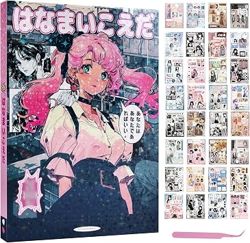 45 Pre-Cut Japanese Retro Anime Girl Sticker Book, Anime Stickers Set for Journaling and Scrapbooking, Easy-Peel Book Stickers for Laptops and Notebooks, Creative Gift for Sticker Collectors