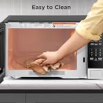 BLACK+DECKER Digital Microwave Oven with Turntable Push-Button Door, Child Safety Lock, Stainless Steel, 0.9 Cu Ft