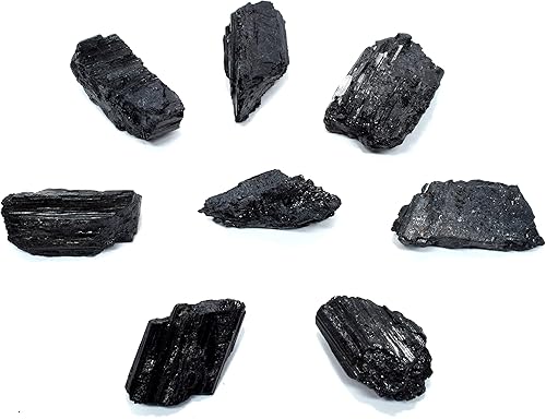 Especímenes crudos minerales minerales naturales ásperos de Schorl de turmalina negra para cabbing - Brasil (5PCS)