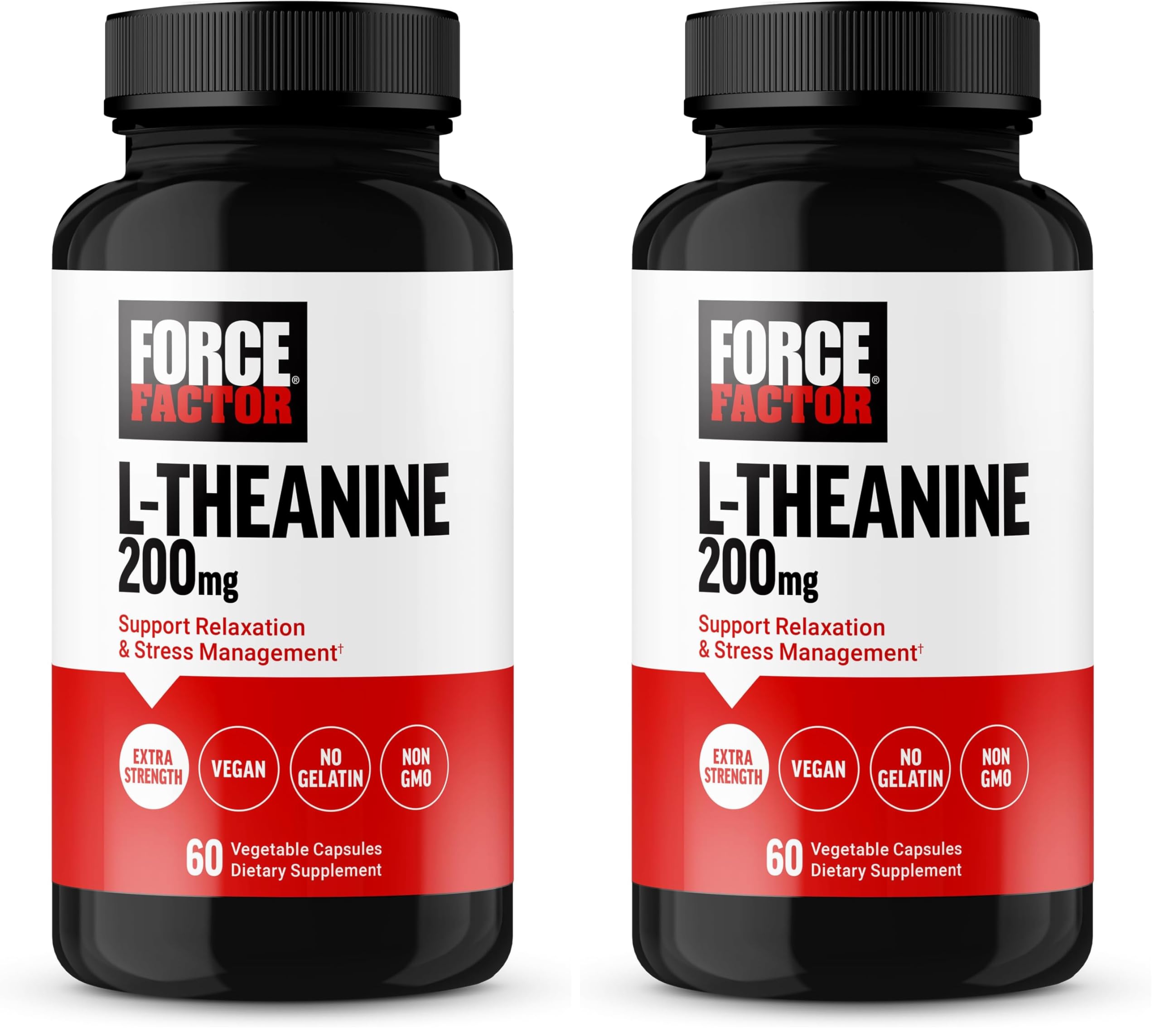 Force Factor Suplemento de L-teanina 200 mg, 120 cápsulas