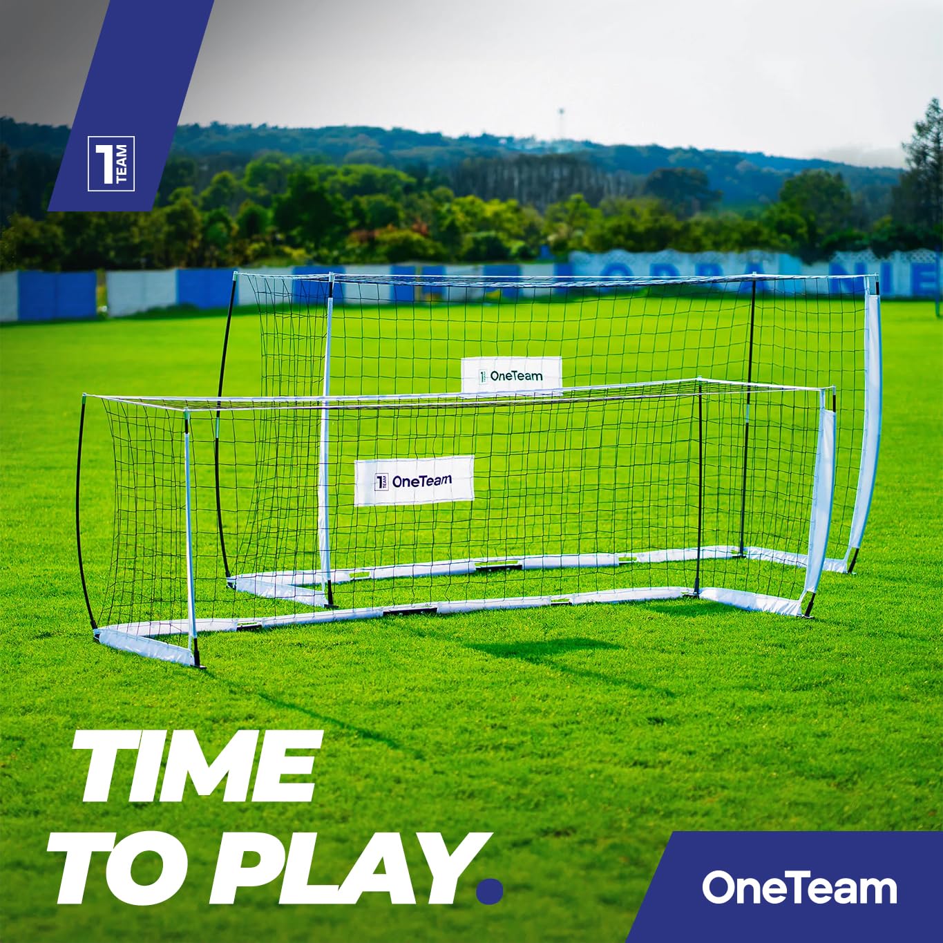OneTeam Fußballtor 300x100 cm – Stabiler Stahlrahmen mit Netz