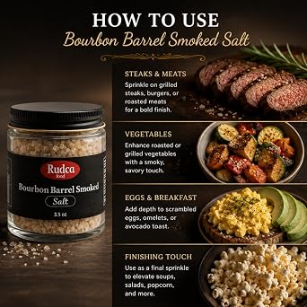 Rudca Food Bourbon Barrel Smoked Finishing Salt, 3.5 oz