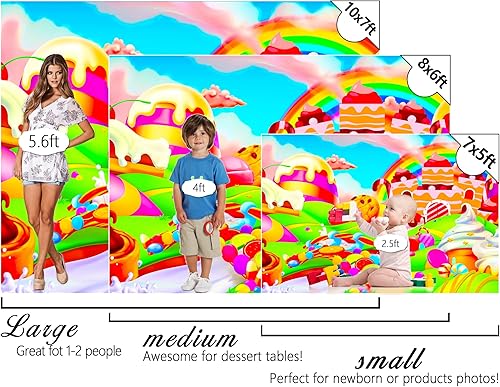 Miniatura 6 de Beautiful Times 1998 Ccandy House - Telón de fondo de dibujos animados de 7 x 5 pies, fondo de dibujos animados de tierra de caramelo, helado,