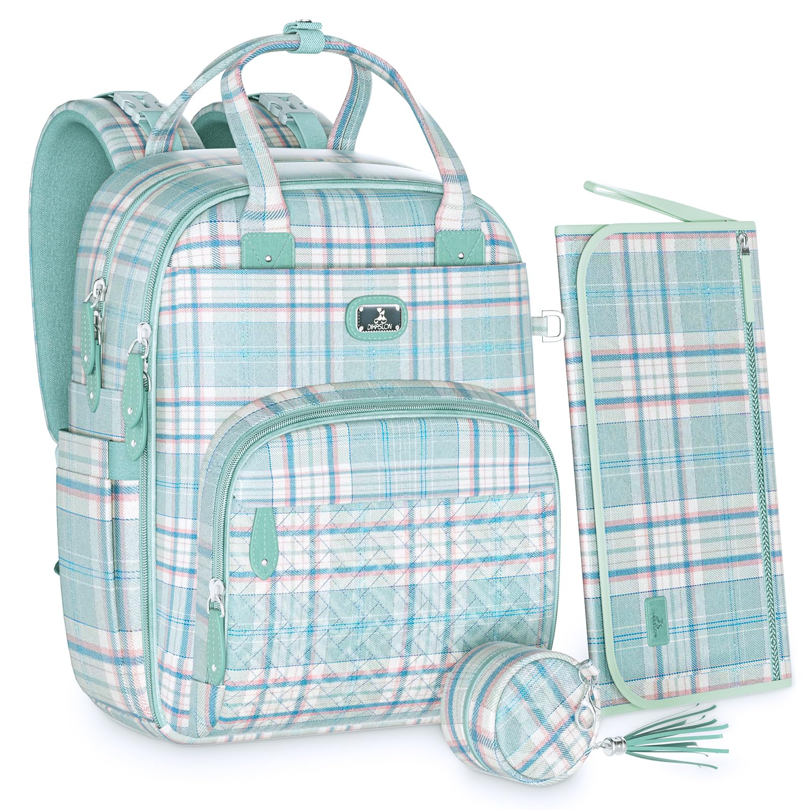 Dikaslon Wickeltasche Rucksack Großer Wickelrucksack mit Multifunktions-Babytaschen und mobiler Wickelauflage - Schnullerhalter und Kinderwagengurte - für Mama und Papa, Einheitsgröße