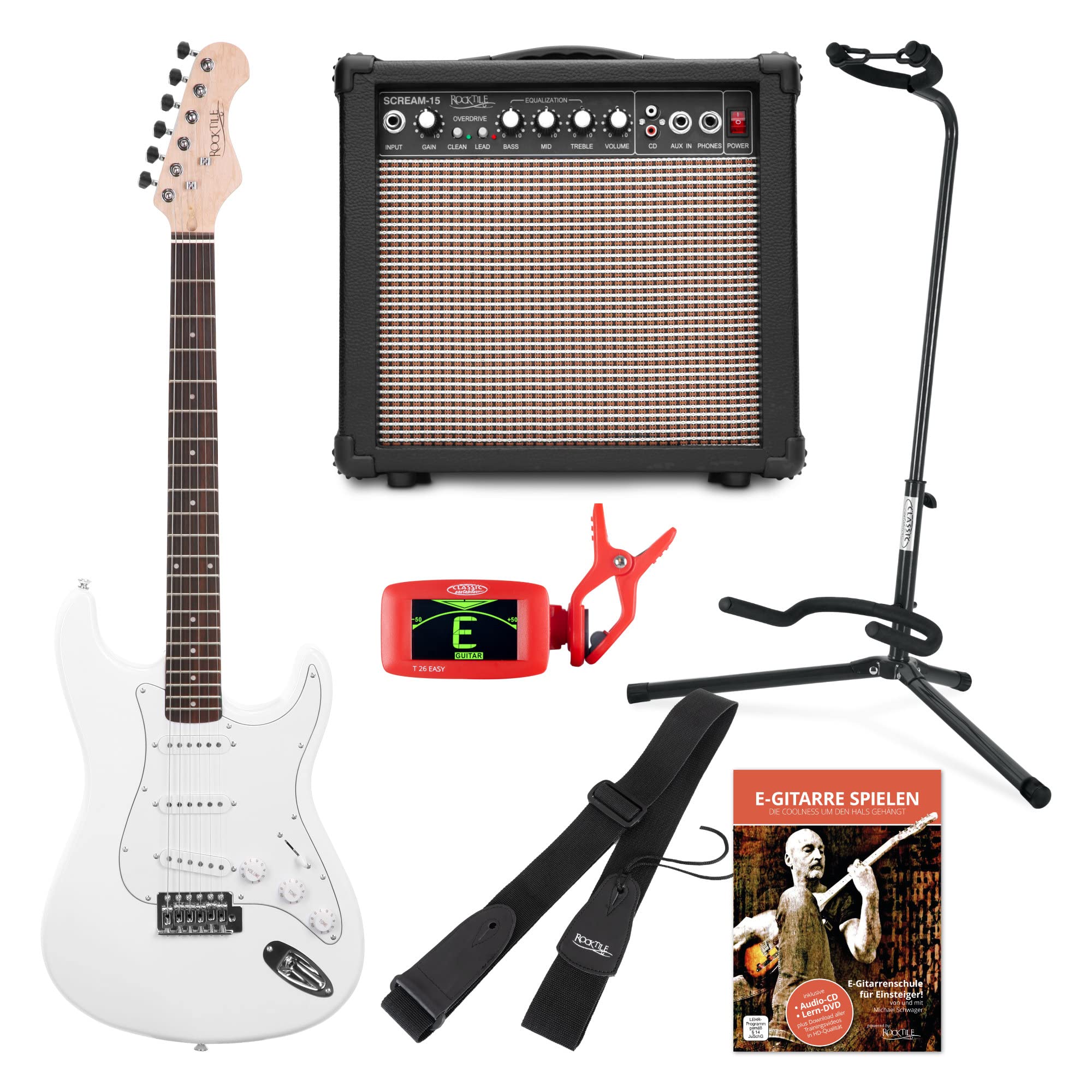 Rocktile Sphere Classic Set Chitarra Elettrica Bianca, Corpo: tiglio
