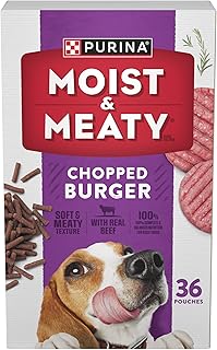 Purina Moist and Meaty Dog Food Chopped Burger Soft Dog Food Pouches - 36 ct. Pouch