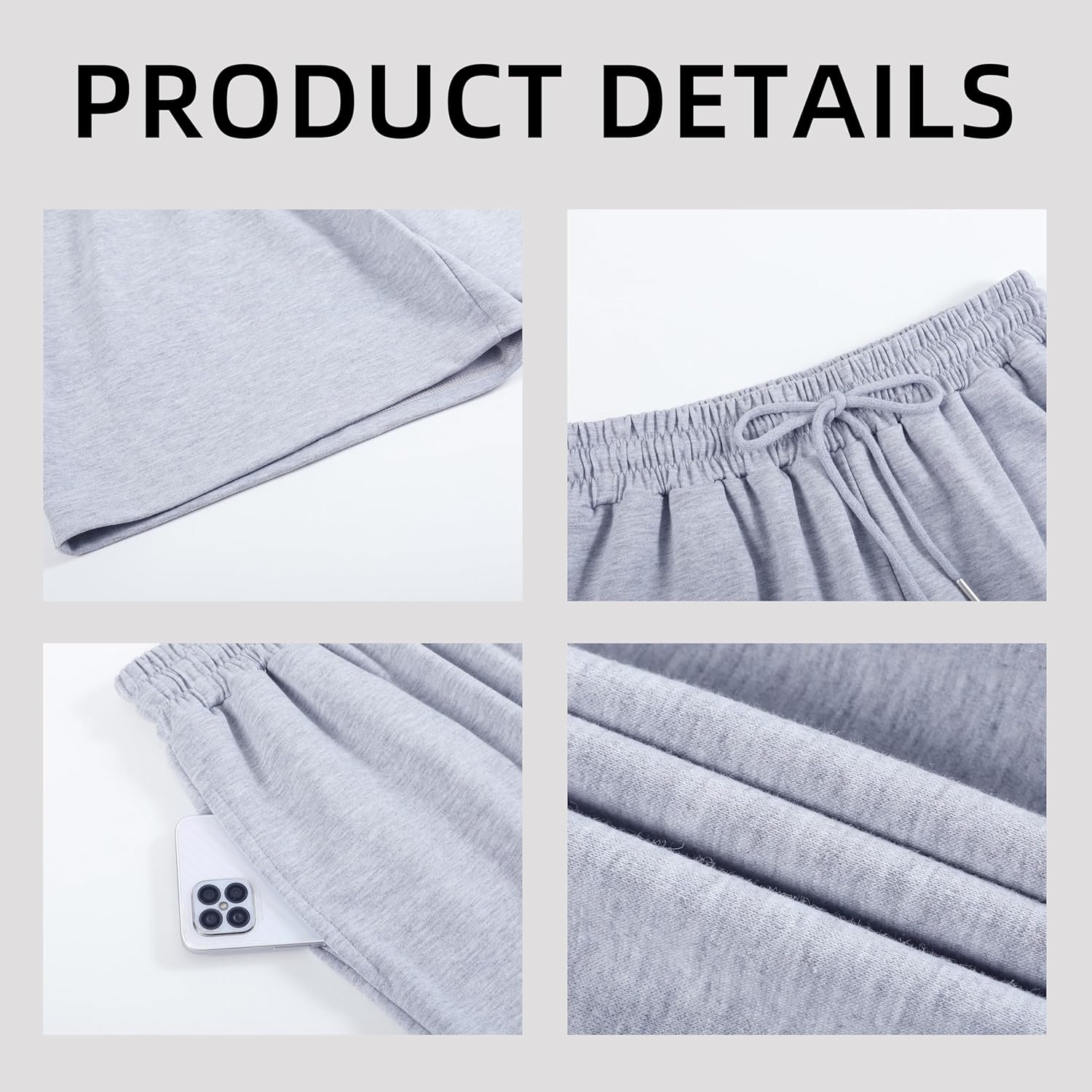 Women's Sweat Athletic Shorts Jogger Summer Loose Drawstring Waist Bermuda Shorts with Pockets - Image 5